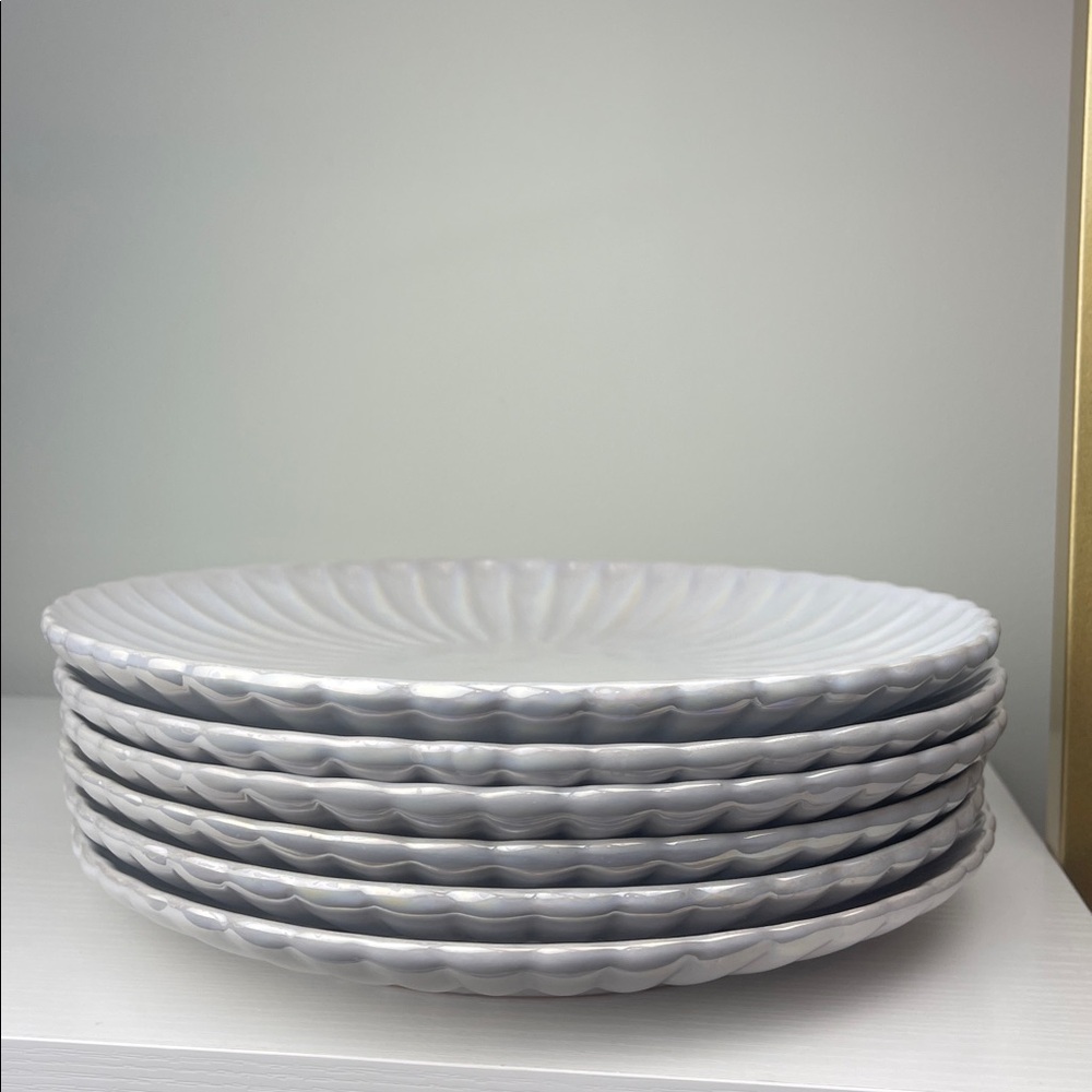 Godinger Elegant White Dinner Plate Set of 6